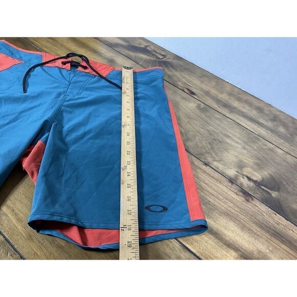 Oakley Performance Fit Logo Green Orange Board Shorts Trunks Mens Size 34 - Picture 10 of 12
